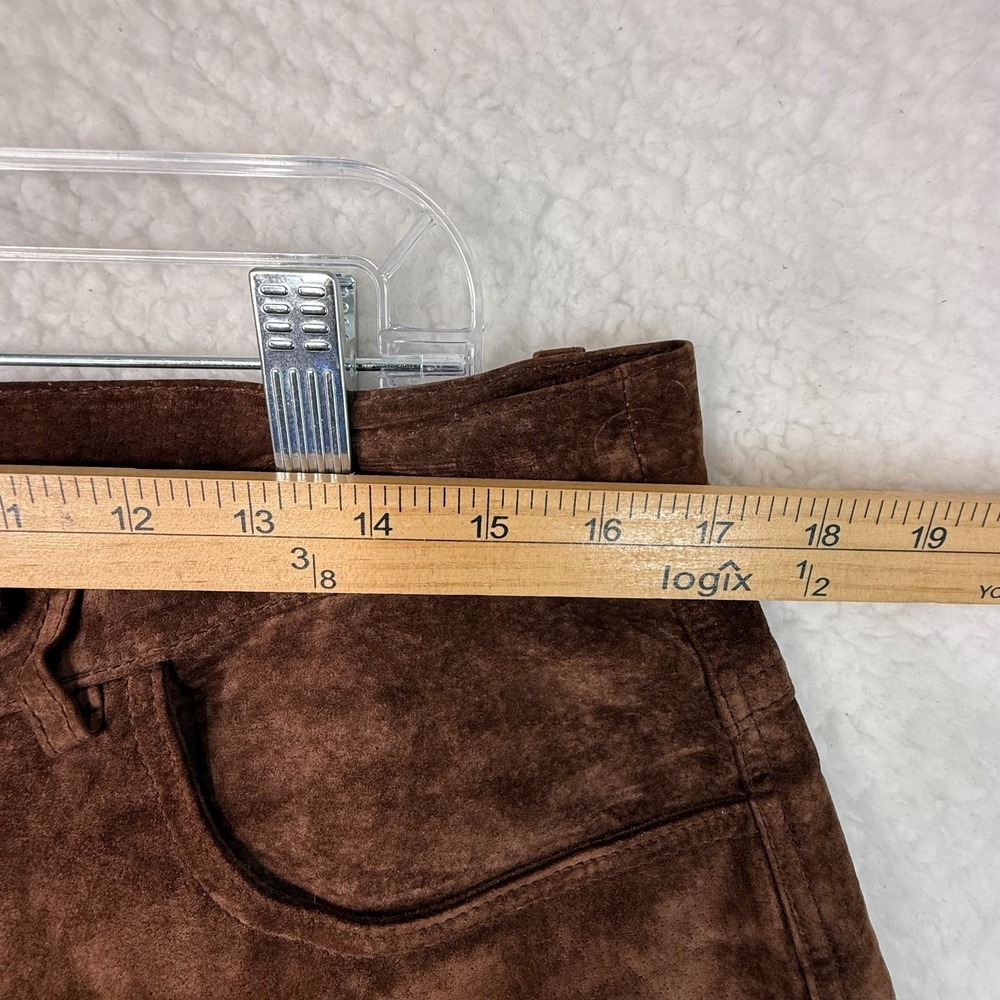 Margaret Godfrey Brown Suede Leather Pants Size 14 High Rise Vintage Style - Picture 11 of 13